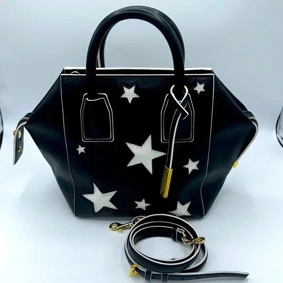 Stella McCartney Black 2-Way Stars Bag purse - Picture 2 of 11